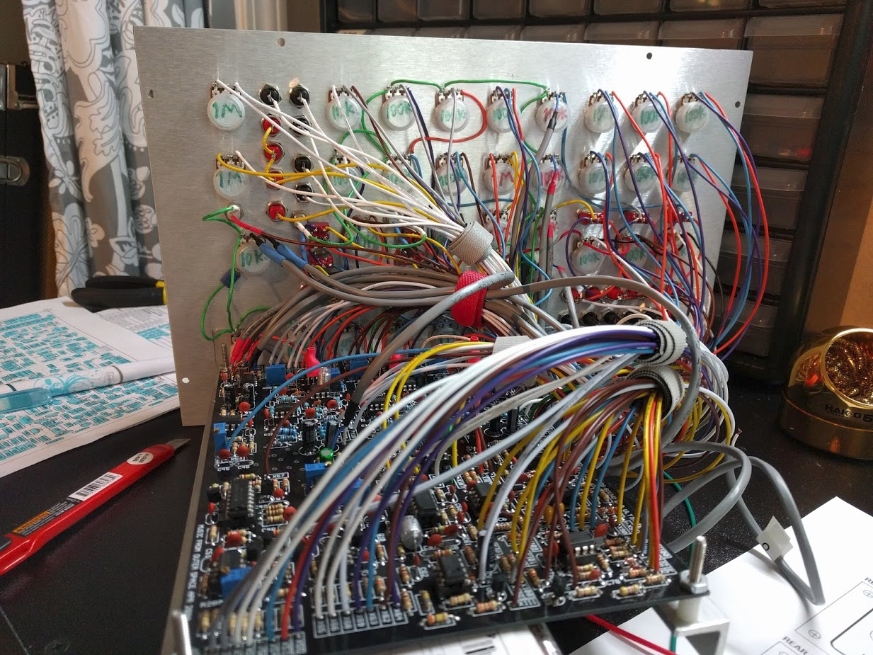 Completed wiring, not yet organized