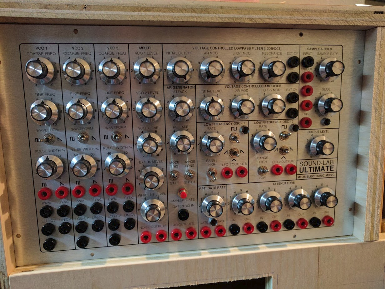 Completed front panel with correct banana jacks